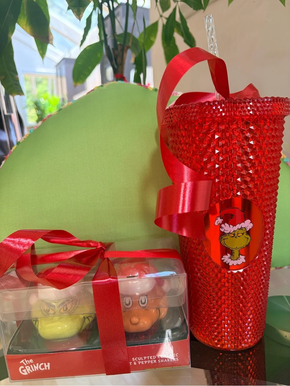 The Grinch Tumbler + Salt & Pepper Shakers Bundle